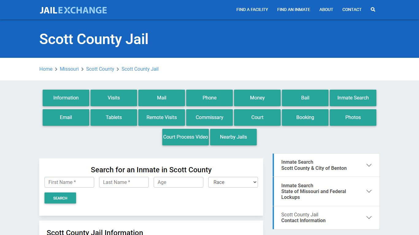 Scott County Jail Roster Lookup, MO, Inmate Search