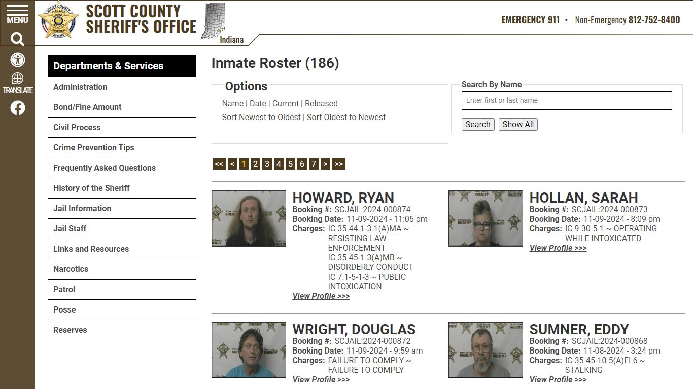 Inmate Roster (188) - Scott County Sheriff